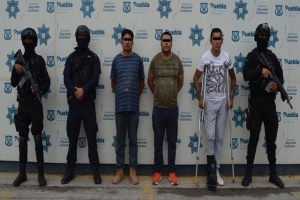 La SSC de Puebla detuvo a tres integrantes de “los michimani”, banda delictiva dedicada al robo de obras en construcción