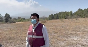 Javier Aquino recorre alrededores de Popocatépetl para prever rutas de evacuación