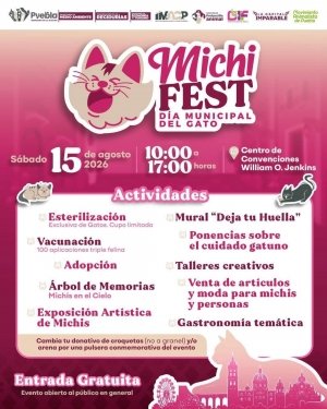 Michi Fest llegar&aacute; a Puebla con jornadas de esterilizaci&oacute;n, vacunaci&oacute;n y adopci&oacute;n responsable