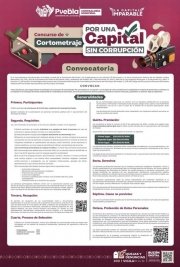 Ayuntamiento de Puebla convoca a concurso de cortometraje "Por una Capital sin Corrupci&oacute;n"