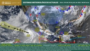 Se pronostican lluvias puntuales muy fuertes en zonas de Sonora, Chihuahua, Sinaloa, Nayarit, Jalisco, Colima, Michoac&aacute;n, Oaxaca y Chiapas