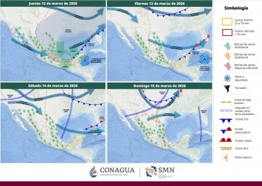 Lluvias intensas y evento de norte fuerte en el Golfo de M&eacute;xico e Istmo de Tehuantepec, originados por el frente fr&iacute;o n&uacute;m. 40