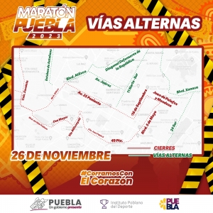 Garantiza gobierno estatal seguridad para corredores del “Maratón Puebla 2023”