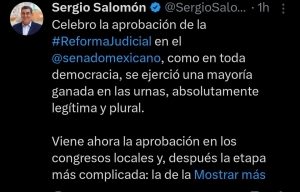 Sergio Salomón celebra aprobación de Reforma Judicial