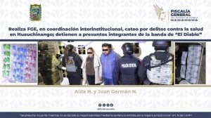 Realiza FGE, en coordinaci&oacute;n interinstitucional, cateo por delitos contra la salud en Huauchinango; detienen a presuntos integrantes de la banda de &ldquo;El Diablo&rdquo;