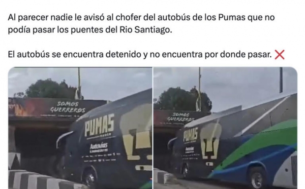 Camión de Pumas SUFRE INSÓLITO PERCANCE en San Luis previo al partido, ¿qué pasó?