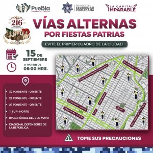 Informa Gobierno de Pepe Chedraui cierres viales ante las Fiestas Patrias 2026