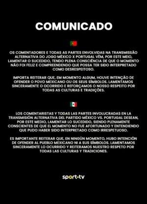 Televisora de Portugal se disculpa por burlarse del himno nacional mexicano en partido amistoso