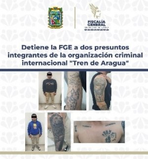 Detiene la FGE a dos presuntos integrantes de la organización criminal internacional &quot;Tren de Aragua&quot;