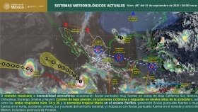 Este d&iacute;a se pronostican lluvias fuertes a muy fuertes en 26 entidades de la Rep&uacute;blica Mexicana