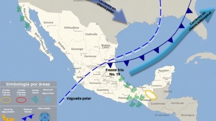 Frente Frío 19 avanza por México con hasta -15 °C, heladas, lluvias y alto oleaje este domingo 29 de diciembre