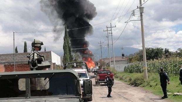 Se registra explosión de un ducto de Pemex en Amozoc