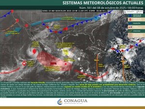 Se pronostican lluvias puntuales torrenciales en zonas de Hidalgo, Puebla, Oaxaca y Veracruz