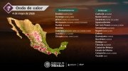 El d&iacute;a de hoy dar&aacute; inicio la onda de calor en quince estados de la Rep&uacute;blica Mexicana, manteniendose en zonas de Sinaloa, Durango, Jalisco, Michoac&aacute;n, Puebla, Morelos, Guerrero, Oaxaca y Chiapas