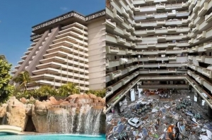 La triste imagen que muestra cómo quedó el famoso Hotel Princess de Acapulco tras el huracán Otis