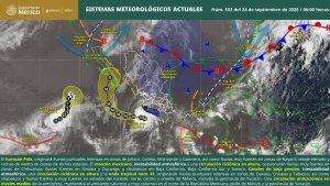 Lluvias puntuales intensas en Jalisco, Colima, Michoac&aacute;n, Guerrero, Oaxaca, Chiapas y Tabasco