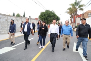 En Granjas Puebla el ayuntamiento de Puebla entrega cuatro rehabilitaciones viales