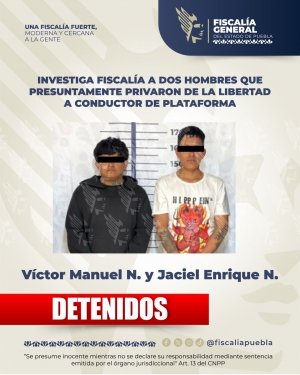Investiga Fiscal&iacute;a a dos hombres que presuntamente privaron de la libertad a conductor de plataforma