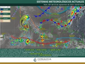 Lluvias intensas en zonas de Baja California Sur, Sonora, Chihuahua, Durango y Sinaloa