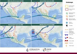 Pron&oacute;stico de lluvias fuertes en Chiapas, Campeche, Yucat&aacute;n y Quintana Roo
