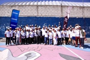 Realiza Gobierno de Pepe Chedraui Jornada de Pintura en Cancha La Rosa