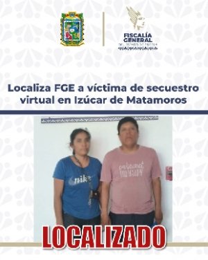 Localiza FGE a v&iacute;ctima de secuestro virtual en Iz&uacute;car de Matamoros