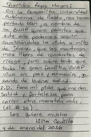 La rectora Lilia Cedillo env&iacute;a carta a los Reyes Magos con mensaje de bienestar para la comunidad BUAP