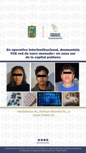 En operativo interinstitucional, desmantela FGE red de narcomenudeo en zona sur de la capital poblana