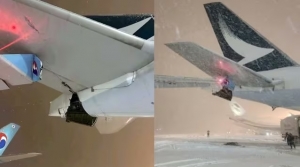 Aviones chocan en aeropuerto de Japón y se cortan sus alas