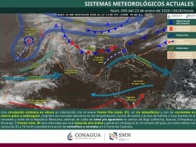 Lluvias puntuales muy fuertes y posible ca&iacute;da de nieve o aguanieve en zonas de Baja California, Sonora, Chihuahua y Durango