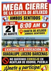 Lupe B&aacute;rcenas provoca ira social; convocan a mega marcha en la autopista Puebla - Atlixco
