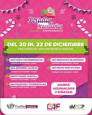 Invita SMDIF al cierre de las posadas navideñas en las juntas auxiliares