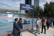 BUAP colocan primera piedra para cubierta de la alberca ol&iacute;mpica del Centro Acu&aacute;tico Universitario