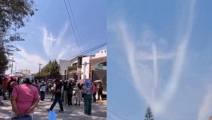 &quot;Es una señal&quot;: En plena Semana Santa aparece CRUZ en el cielo durante viacrucis en Edomex
