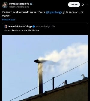 ¿López-Doriga andaba tomado en la revelación del nuevo papa? Noroña lo comparó con Calderón
