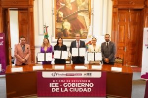 Fortalece Pepe Chedraui coordinaci&oacute;n institucional con firma de convenio con IEE