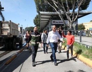 Arranca Pepe Chedraui rehabilitaci&oacute;n vial del Bulevar H&eacute;roes del 5 de Mayo con el Tren Capitalino de Pavimentaci&oacute;n