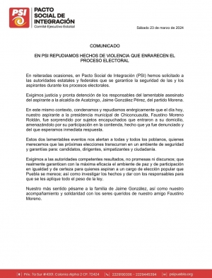 Candidato del PSI en Chiconcuautla acusa amenazas de muerte