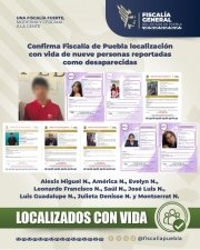 Confirma Fiscal&iacute;a de Puebla localizaci&oacute;n con vida de nueve personas reportadas como desaparecidas