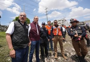 Inspecciona Pepe Chedraui labores en el vaso regulador Puente Negro, as&iacute; como afectaciones en la zona