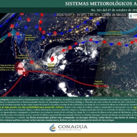 Clima hoy lunes 07 de octubre: El Huracán Milton ocasionará lluvias torrenciales en Campeche y Yucatán