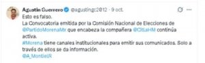 Descarta Morena cambios en convocatoria