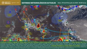 Se pronostican lluvias puntuales intensas en zonas de Jalisco, Veracruz y Tabasco
