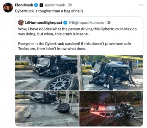 Esto dijo Elon Musk de la Cybertruck destrozada en Guadalajara