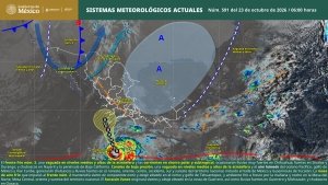 Se pronostican lluvias puntuales muy fuertes en zonas de Chihuahua, y puntuales fuertes en zonas de Sonora, Sinaloa, Durango, Tamaulipas, Jalisco, Colima, Michoac&aacute;n y Guerrero