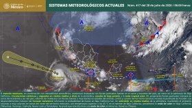 Lluvias puntuales intensas en Jalisco, Colima, Michoac&aacute;n, Guerrero y Oaxaca
