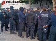 Policías de Tehuacán realizan paro por pago de aguinaldo