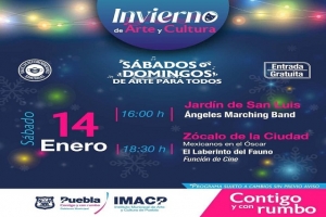 Continúan actividades de invierno de arte y cultura en Puebla capital