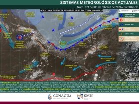 Lluvias puntuales fuertes a intensas, se pronostican en Veracruz, Tabasco, Oaxaca, Chiapas y Puebla, as&iacute; como evento de "norte" fuerte a muy fuerte en Tamaulipas, Veracruz, Istmo y Golfo de Tehuantepec
