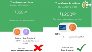 ¿Qué conceptos de pagos se deben evitar al momento de transferir? Aquí te decimos